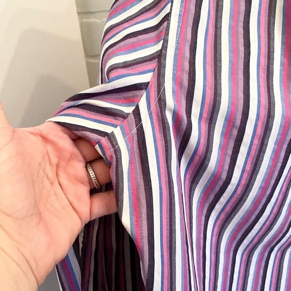 Ted Baker London Men’s Button Down Shirt Stripes Long Sleeve Purple Pink Sz 15.5 - Picture 15 of 15
